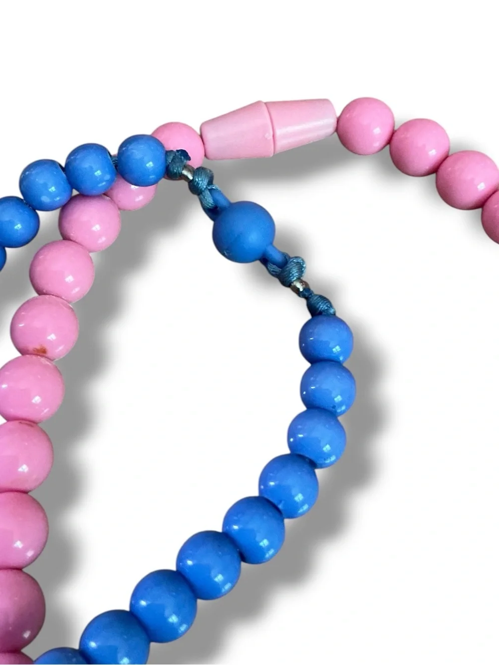 Kids Pink and Blue Beaded Necklace Set - Cute Bow & Flower Designs